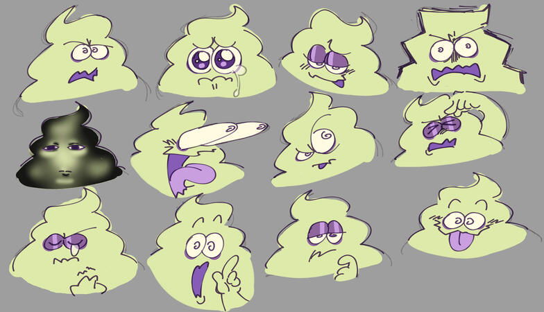 Froyo Freak expression sheet (2025) Thesis film